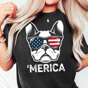 Merica Frenchie Shirt 4Th Of July Dog Lover Tshirt French Bulldog Tee Shirt